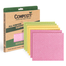 Load image into Gallery viewer, Composty® | Super Absorbent Eco &#39;Swedish Dishcloths&#39; | 6 Pack Assorted Colours
