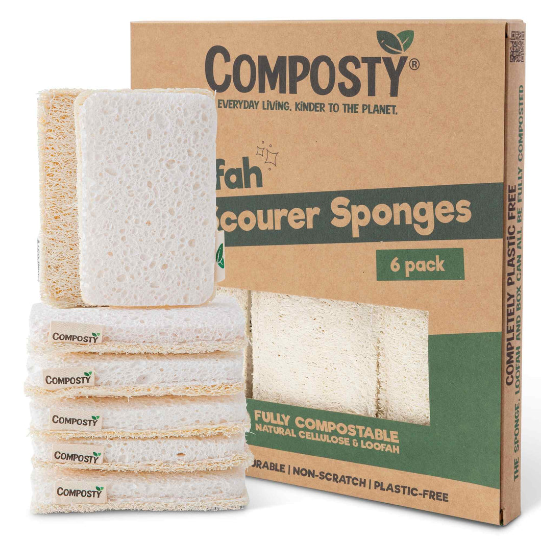 Composty® | All-in-One Loofah Scourer Eco Sponges